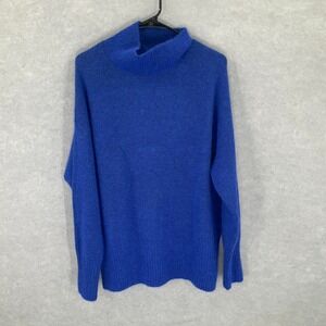 Banana Republic Blue Alpaca Blend Mock Neck Soft Sweater‎ Ribbed Hem Womens Sz S